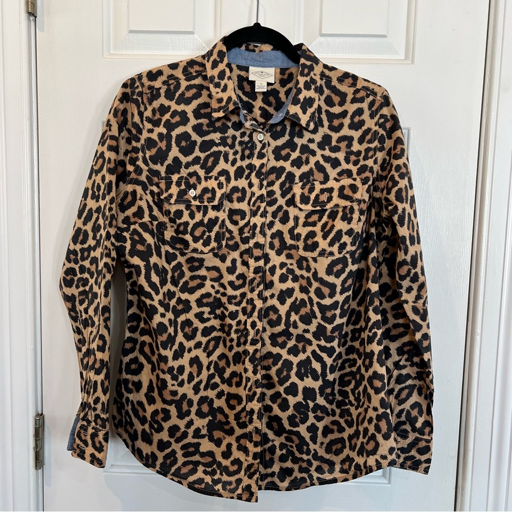 St. John's Bay Animal Print Shirt with Blue Accents